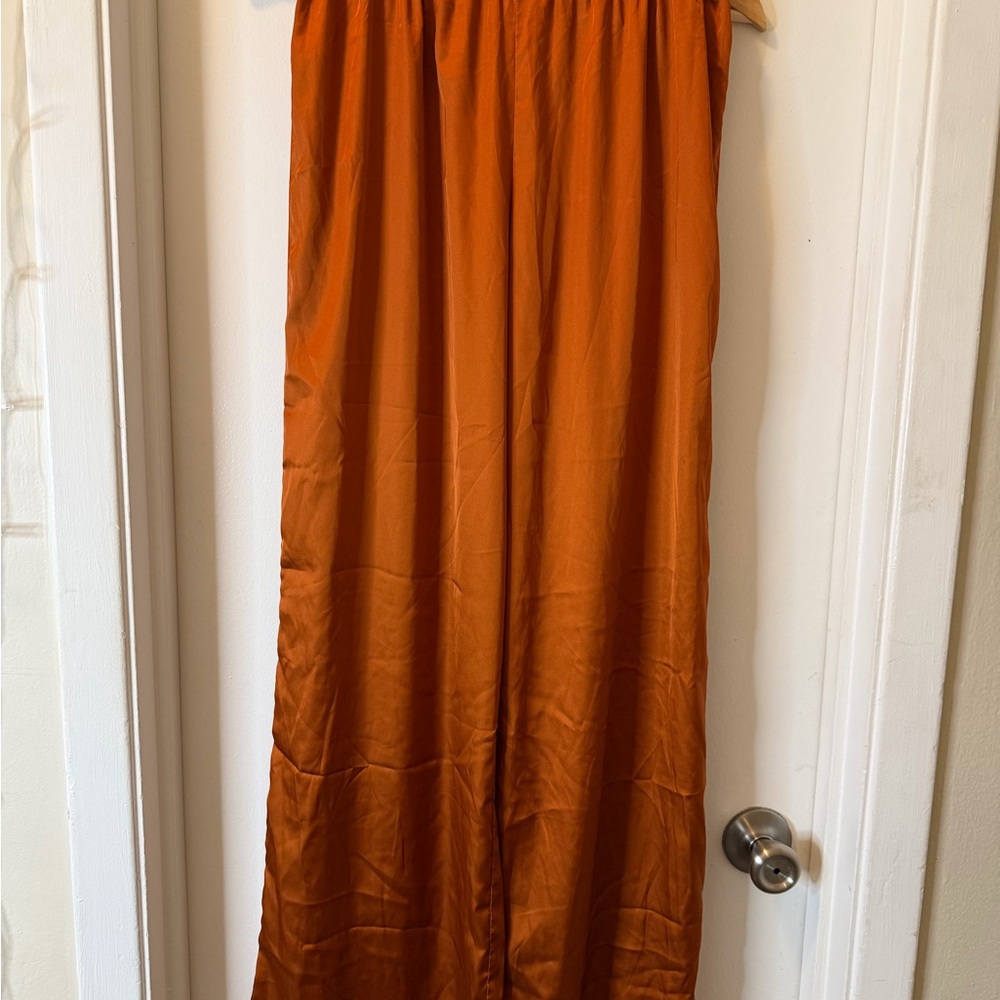 Forever 21 Satin Flowy Wide Leg Pants